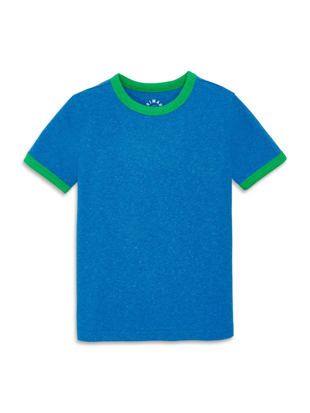 Primary Kids Blue Ringer Tee with Green Trim